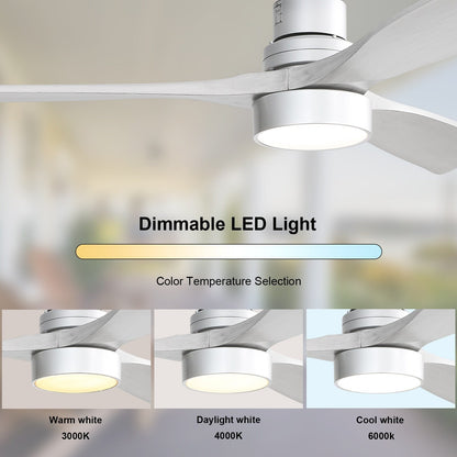 Ventilatore da soffitto a LED integrato da 48 e 52 pollici con luce e telecomando, motore CC reversibile