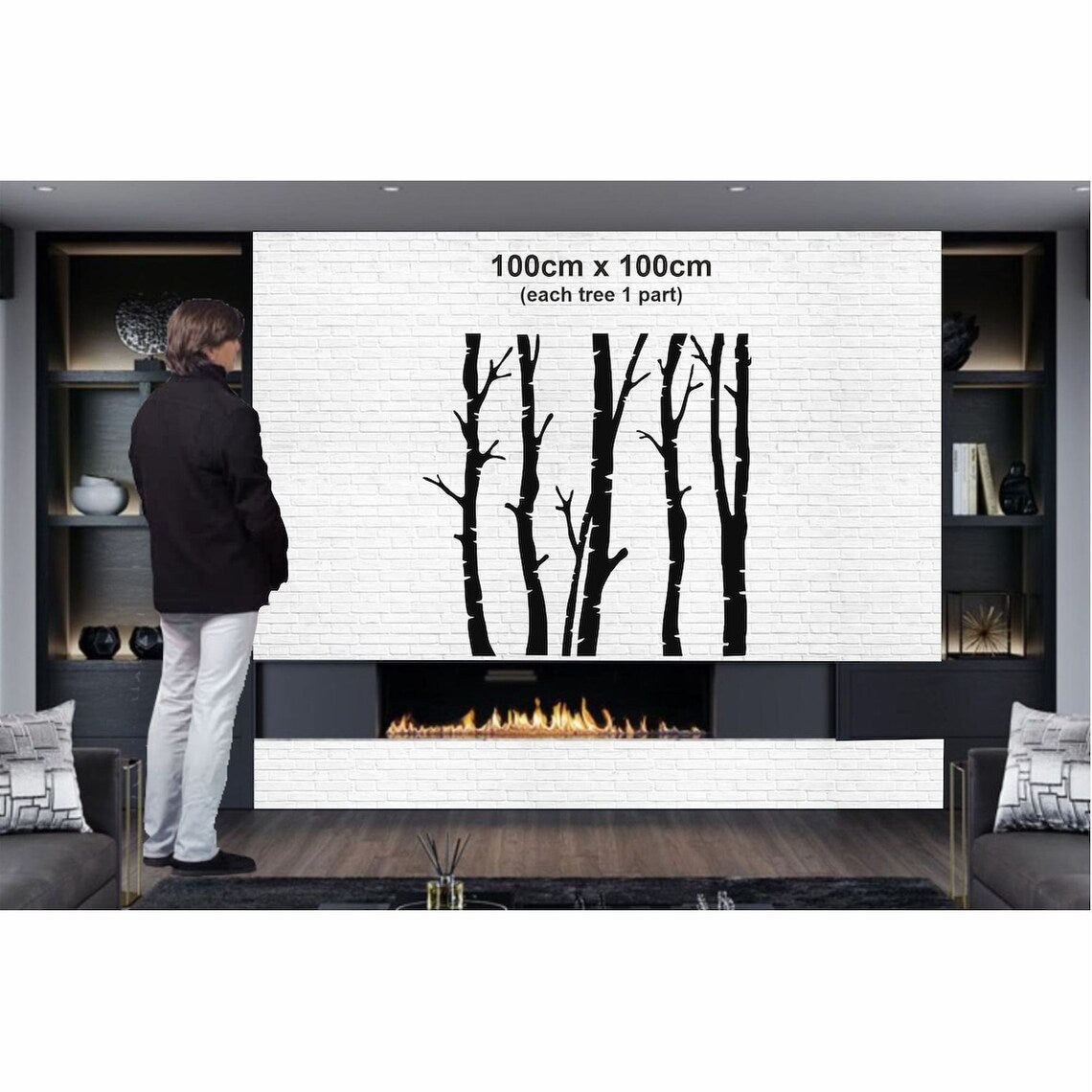 5 decorazioni da parete in metallo a forma di albero secco per la casa e l'esterno