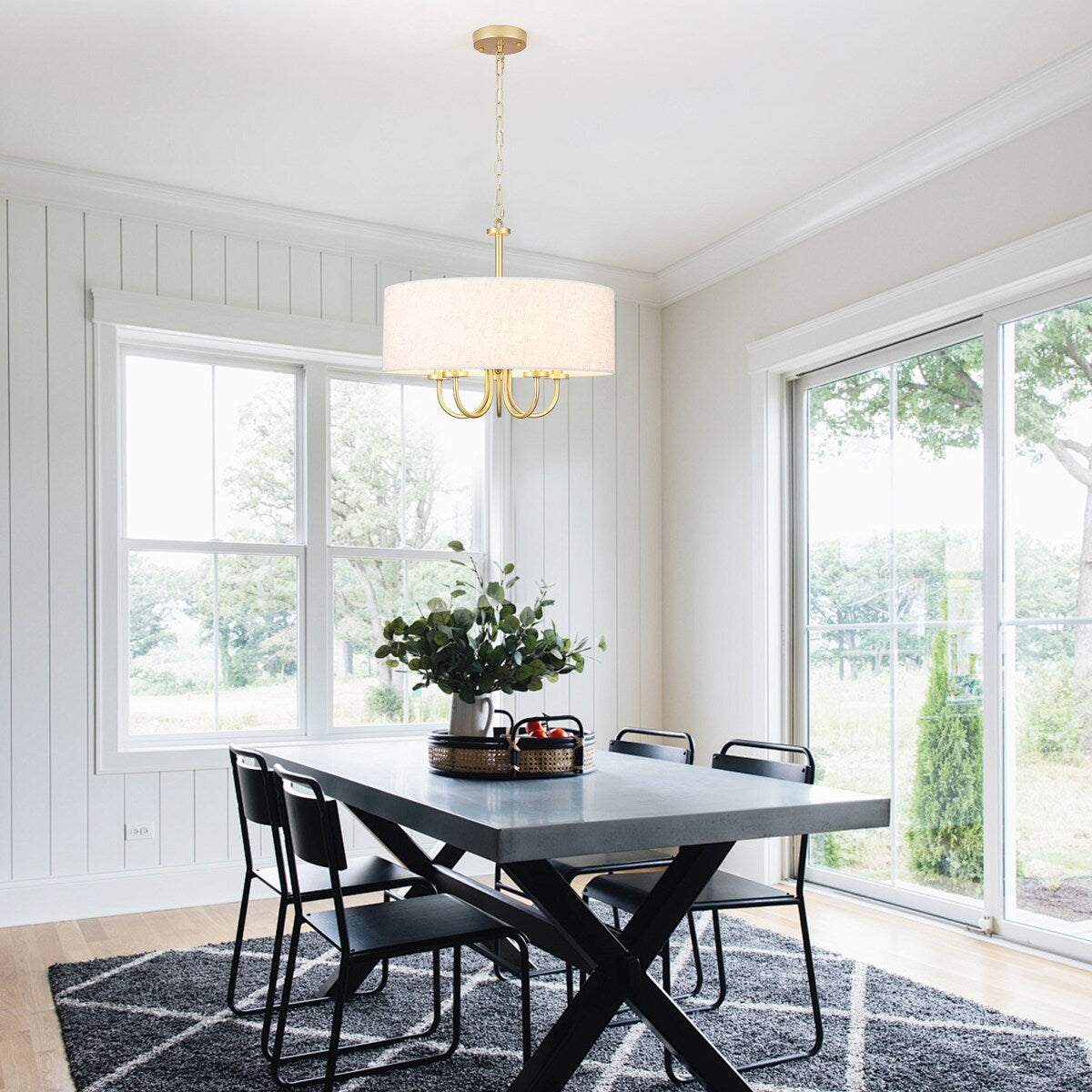 Lampada da soffitto moderna a 5 luci con montaggio a semi-incasso per sala da pranzo, camera da letto, soggiorno - N/D