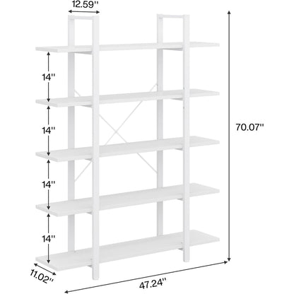 Libreria a 5 ripiani, libreria in stile industriale vintage