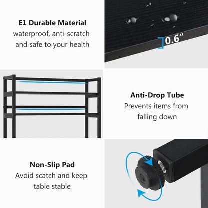 Scaffale da cucina a 5 ripiani, scaffale portaoggetti per forno a microonde, carrello da cucina industriale con portaoggetti