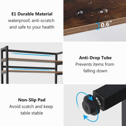 Scaffale da cucina a 5 ripiani, scaffale portaoggetti per forno a microonde, carrello da cucina industriale con portaoggetti