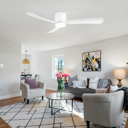 Ventilatore da soffitto a LED da 52 pollici nero/bianco con telecomando (3 pale)