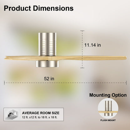 Ventilatore da soffitto a filo in stile fattoria da 52 pollici con luce e telecomando, motore CC reversibile