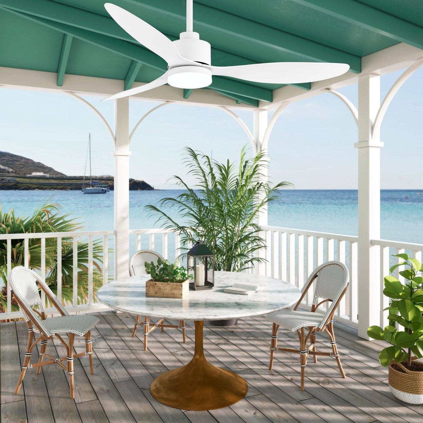 Ventilatore da soffitto a LED da 52 pollici con telecomando per luci (3 pale)