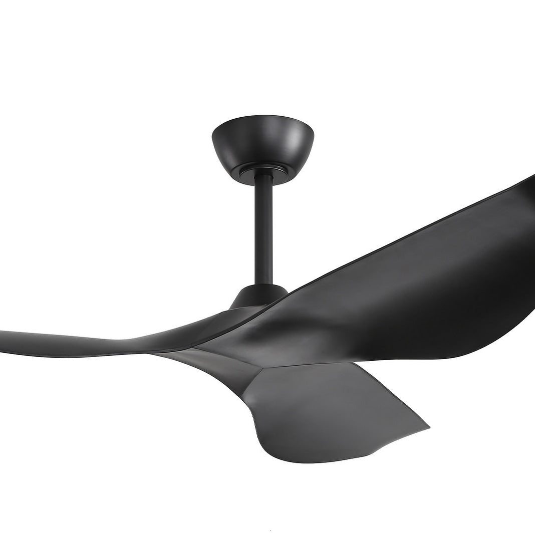 Ventilatore da soffitto moderno in legno massello/ABS da 52 pollici con telecomando (senza luce), 6 velocità del vento, flusso d'aria reversibile