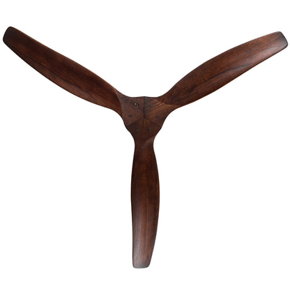 Ventilatore da soffitto moderno in legno massello/ABS da 52 pollici con telecomando (senza luce), 6 velocità del vento, flusso d'aria reversibile