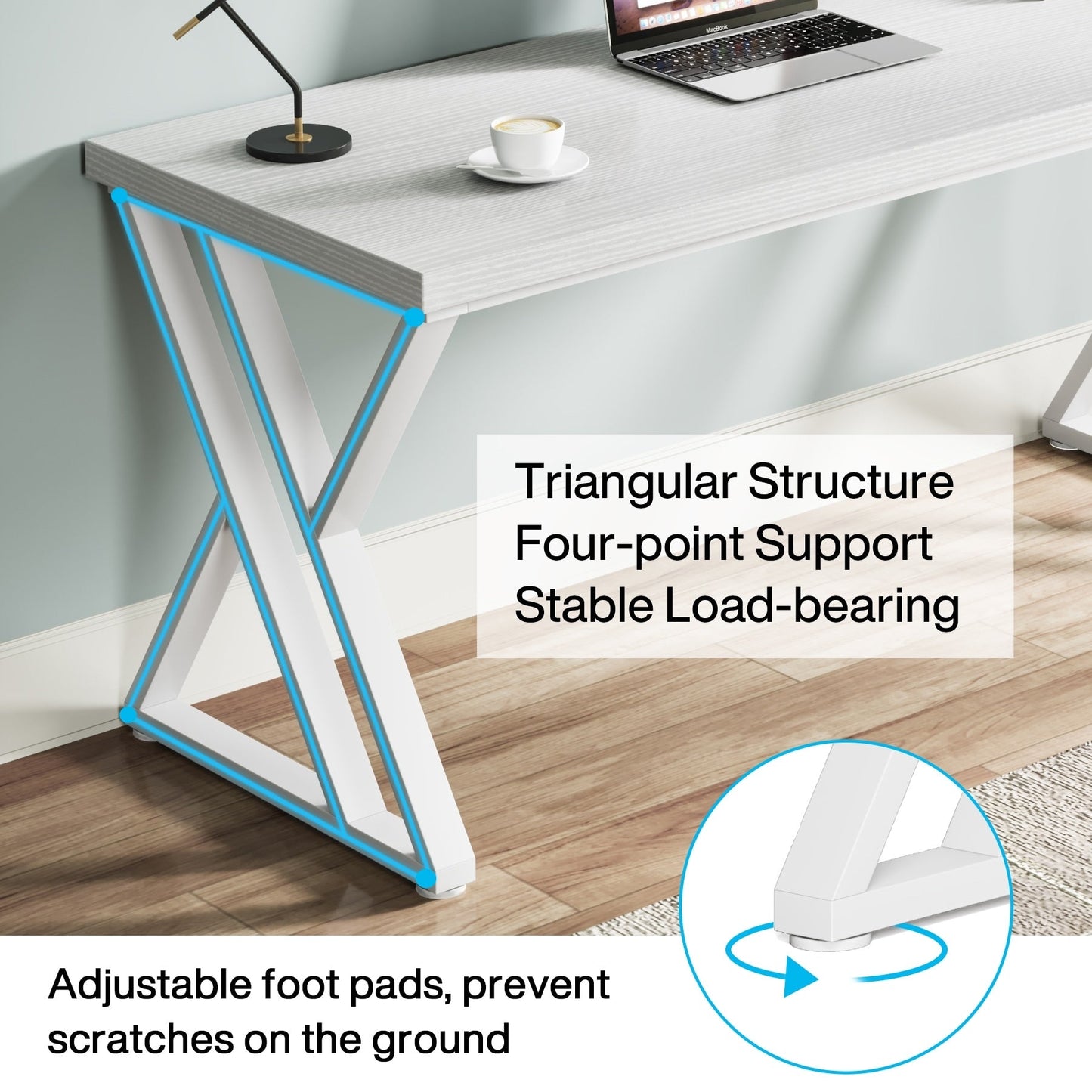 Scrivania per computer resistente da 55 pollici, scrivania da ufficio