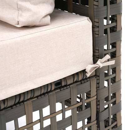 Gruppo di sedute componibili per esterni da 6 persone con cuscini