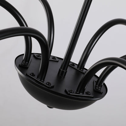 Lampadario minimalista da 64 pollici con 6 luci in nero opaco/oro/cromo - N/D