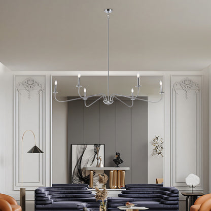 Lampadario minimalista da 64 pollici con 6 luci in nero opaco/oro/cromo - N/D