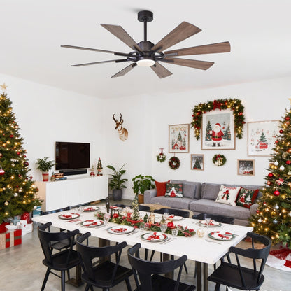 Ventilatore da soffitto a forma di mulino a vento in bronzo oliato da 60 pollici con luce e telecomando