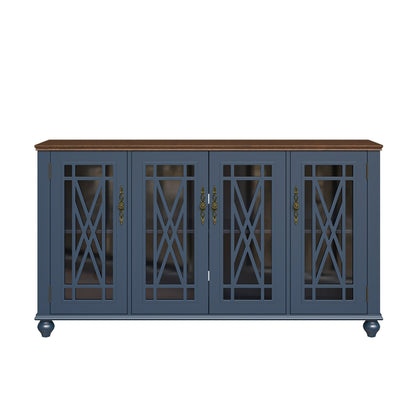 Credenza da cucina in legno in stile vintage da 63 pollici - Larghezza 63 pollici