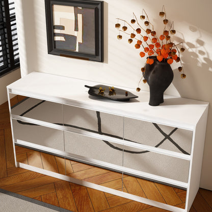 Cassettiera con 9 cassetti da 63 W, cassettiera decorativa per soggiorno, camera da letto