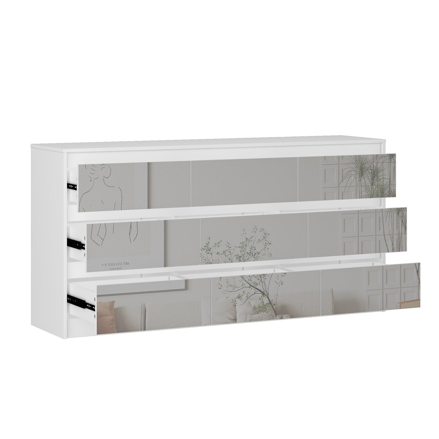 Cassettiera con 9 cassetti da 63 W, cassettiera decorativa per soggiorno, camera da letto