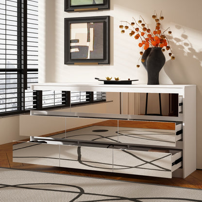 Cassettiera con 9 cassetti da 63 W, cassettiera decorativa per soggiorno, camera da letto