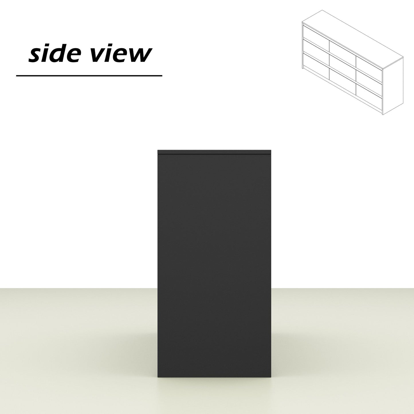 Cassettiera con 9 cassetti da 63 W, cassettiera decorativa per soggiorno, camera da letto