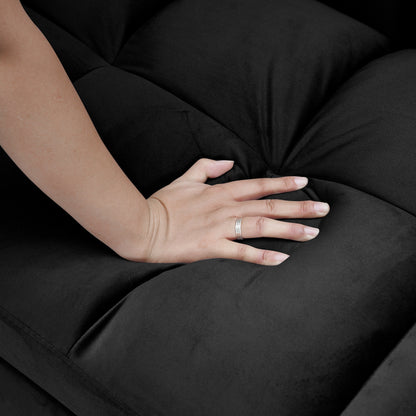 Divano letto convertibile 3 in 1 in velluto da 64,96 pollici con schienale regolabile, tasca portaoggetti e capacità di peso di 500 libbre