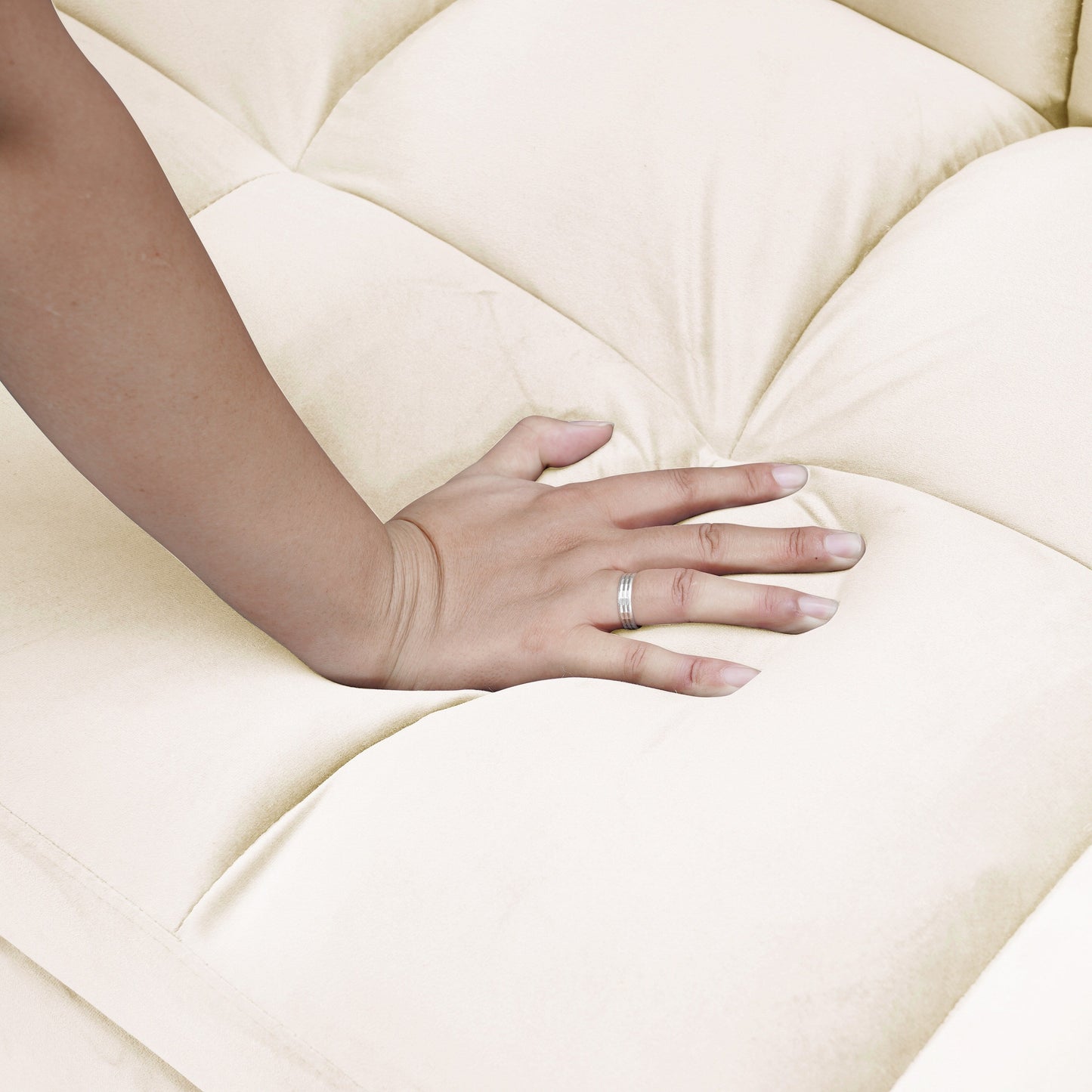 Divano letto convertibile 3 in 1 in velluto da 64,96 pollici con schienale regolabile, tasca portaoggetti e capacità di peso di 500 libbre