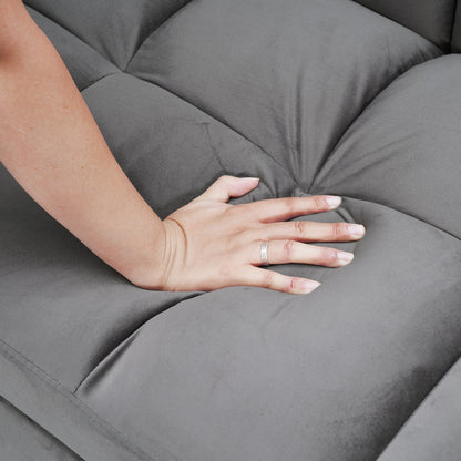 Divano letto convertibile 3 in 1 in velluto da 64,96 pollici con schienale regolabile, tasca portaoggetti e capacità di peso di 500 libbre