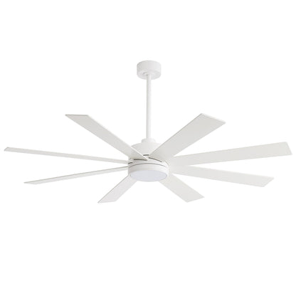Ventilatore da soffitto a LED nero da 65 pollici a 8 pale con luce e telecomando