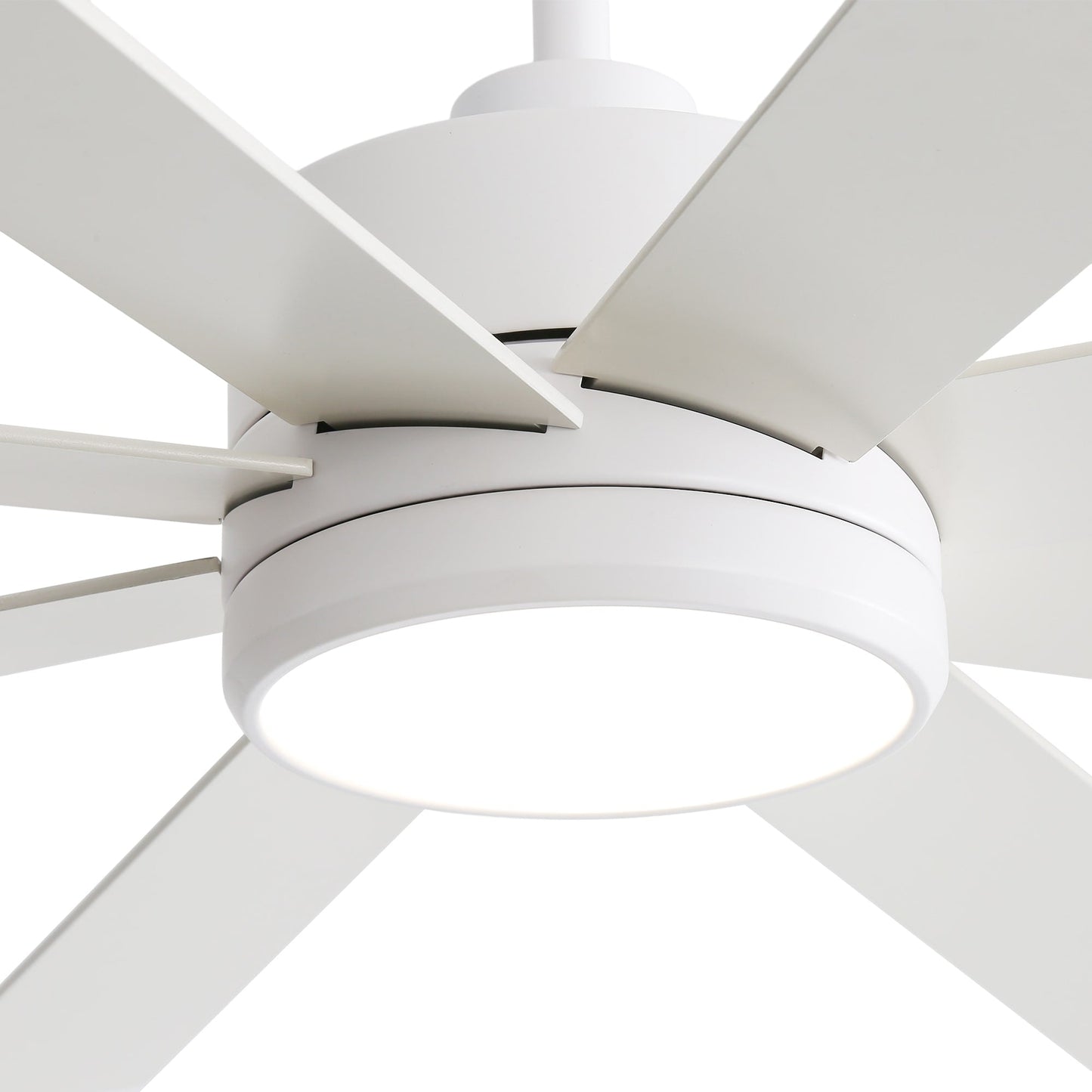 Ventilatore da soffitto a LED nero da 65 pollici a 8 pale con luce e telecomando