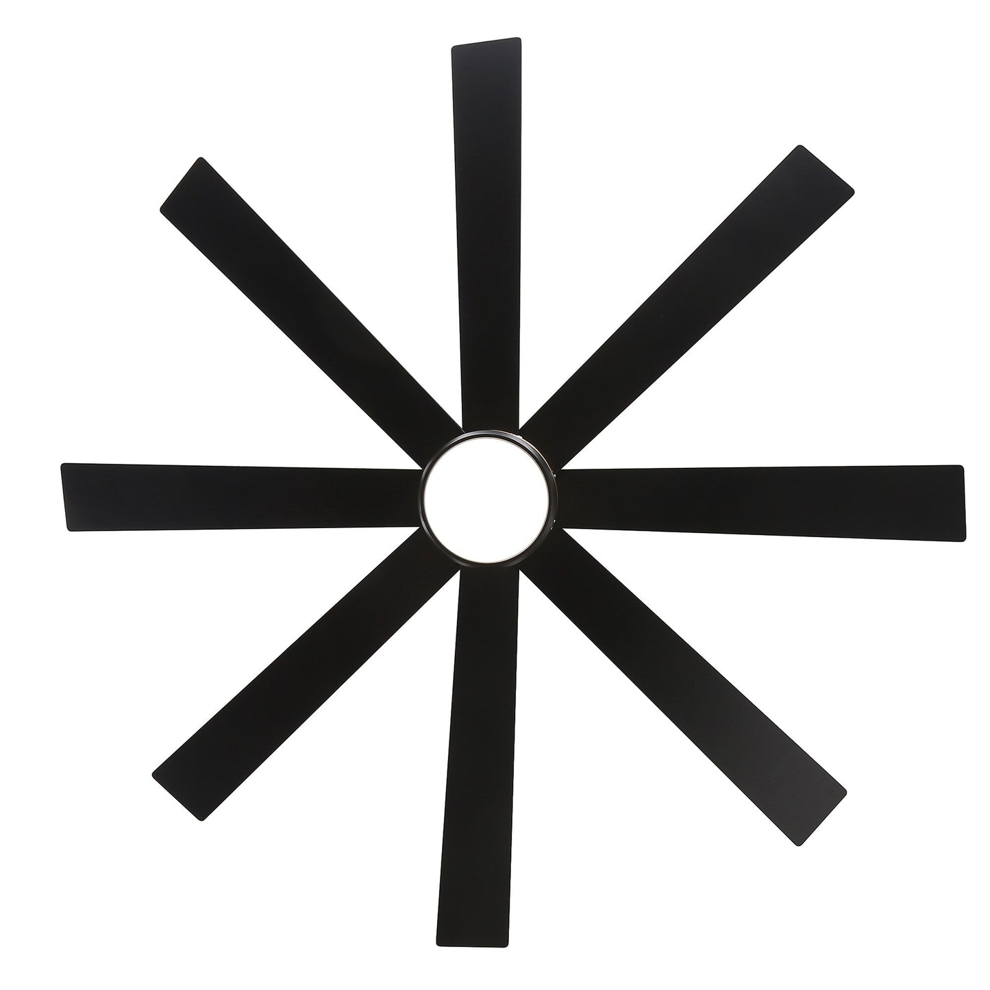 Ventilatore da soffitto a LED nero da 65 pollici a 8 pale con luce e telecomando
