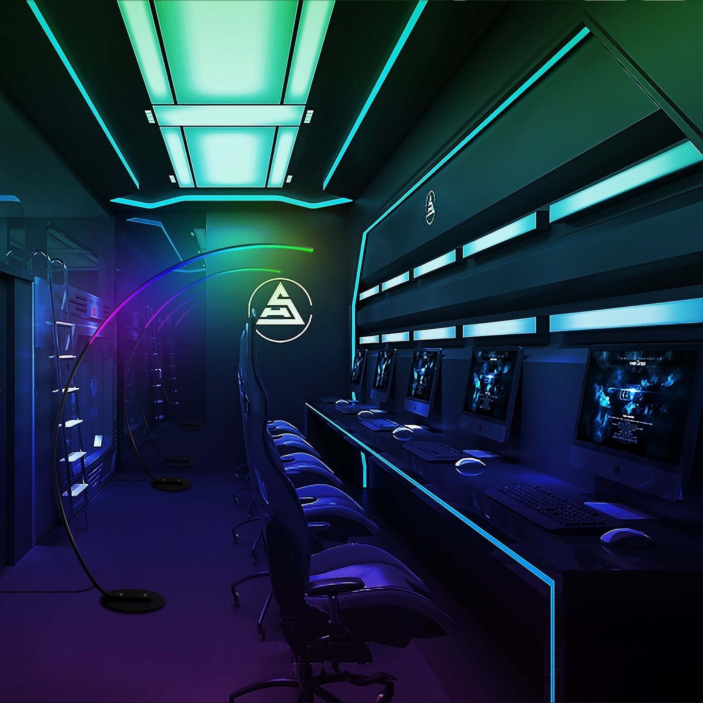 Lampada da terra ad arco/arco a LED dimmerabile 69 - RGBW - N/D