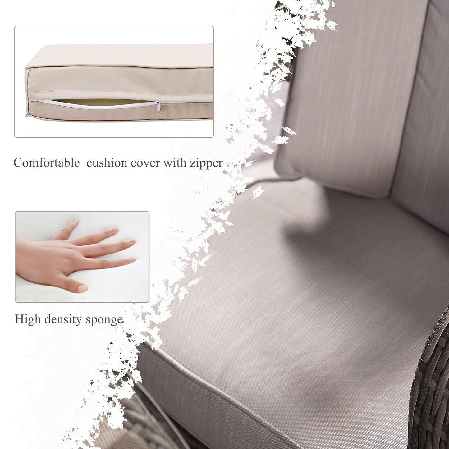 Set da pranzo rotondo da esterno in rattan e vimini, 7 pezzi, con cuscini, di Moda Furnishings