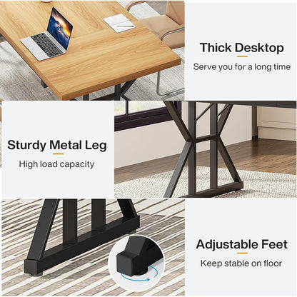 Scrivania direzionale da 70,8 pollici, grande postazione di lavoro per computer