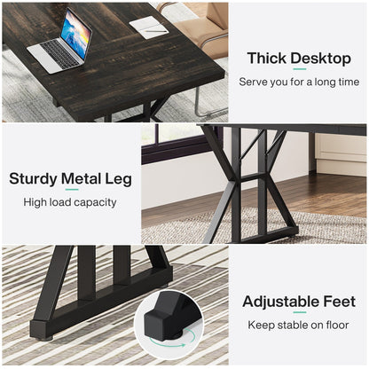 Scrivania direzionale da 70,8 pollici, grande postazione di lavoro per computer