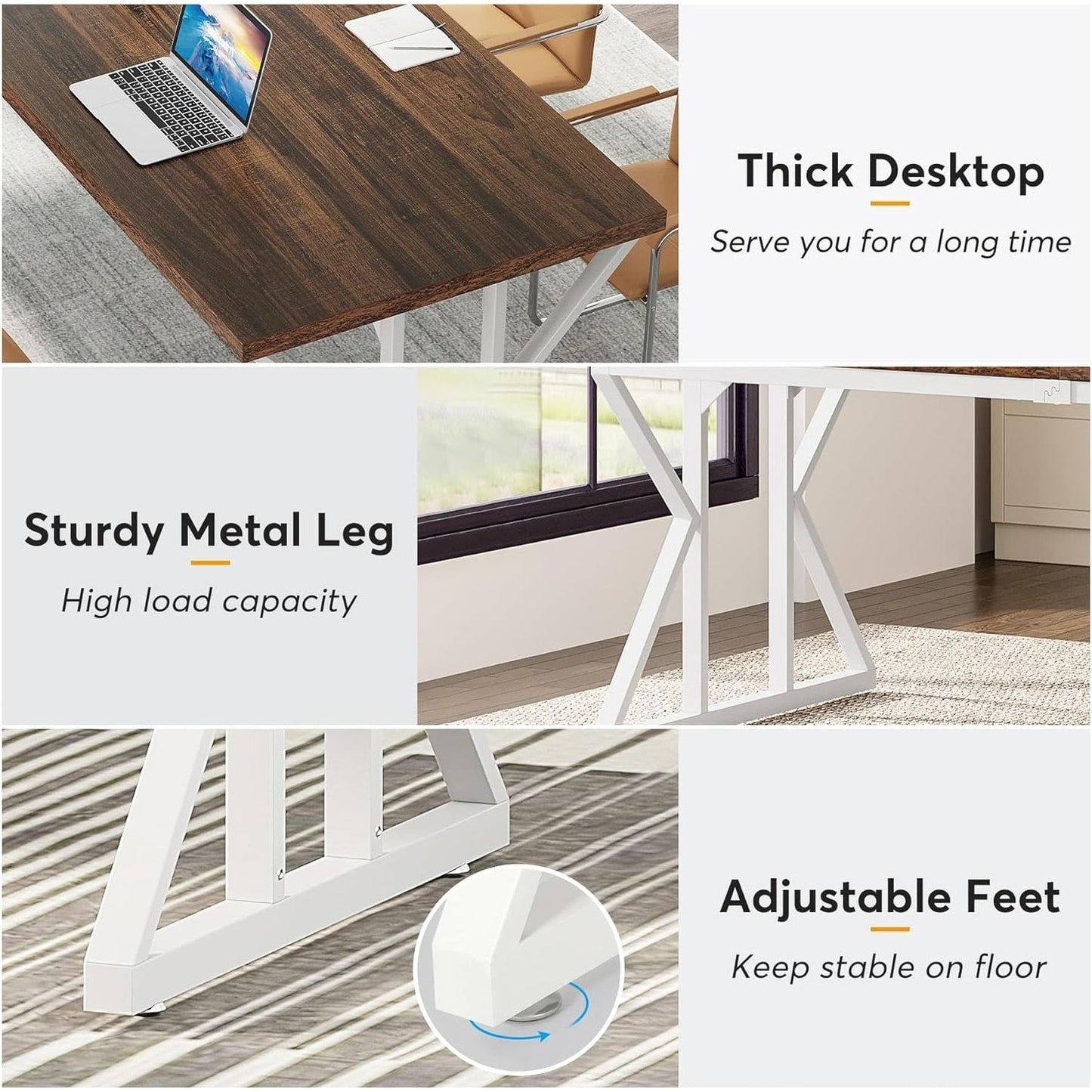 Scrivania direzionale da 70,8 pollici, grande postazione di lavoro per computer