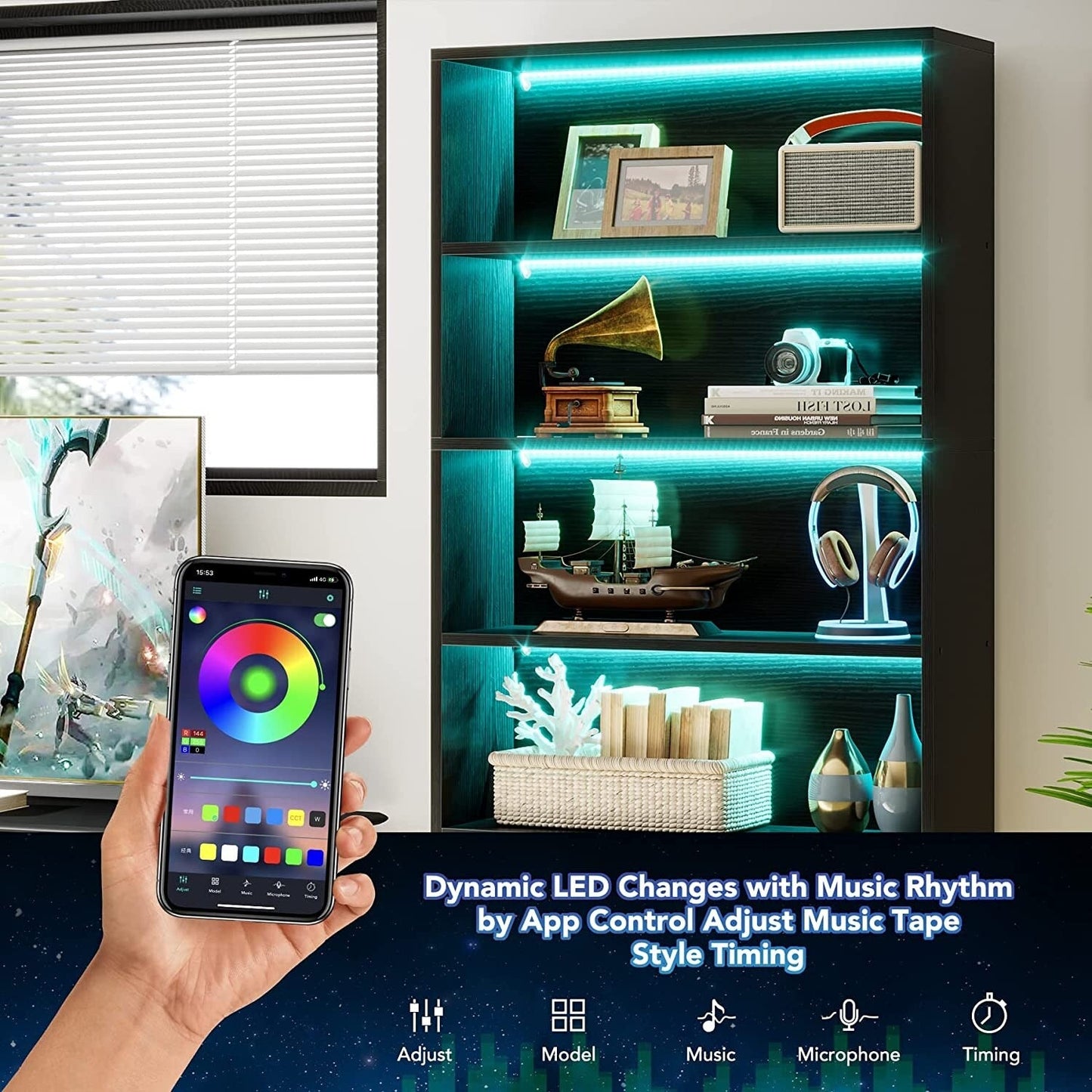 Libreria e scaffale alti 70,8 pollici, librerie grandi a 5 ripiani - 11,81 P x 31,5 L x 70,87 A