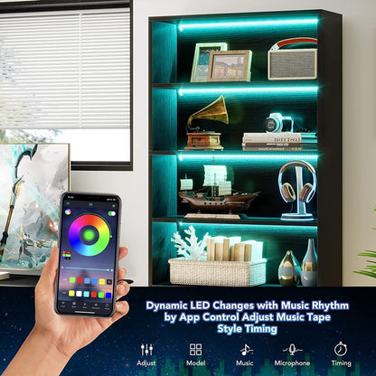 Libreria e scaffale alti 70,8 pollici, librerie grandi a 5 ripiani - 11,81 P x 31,5 L x 70,87 A