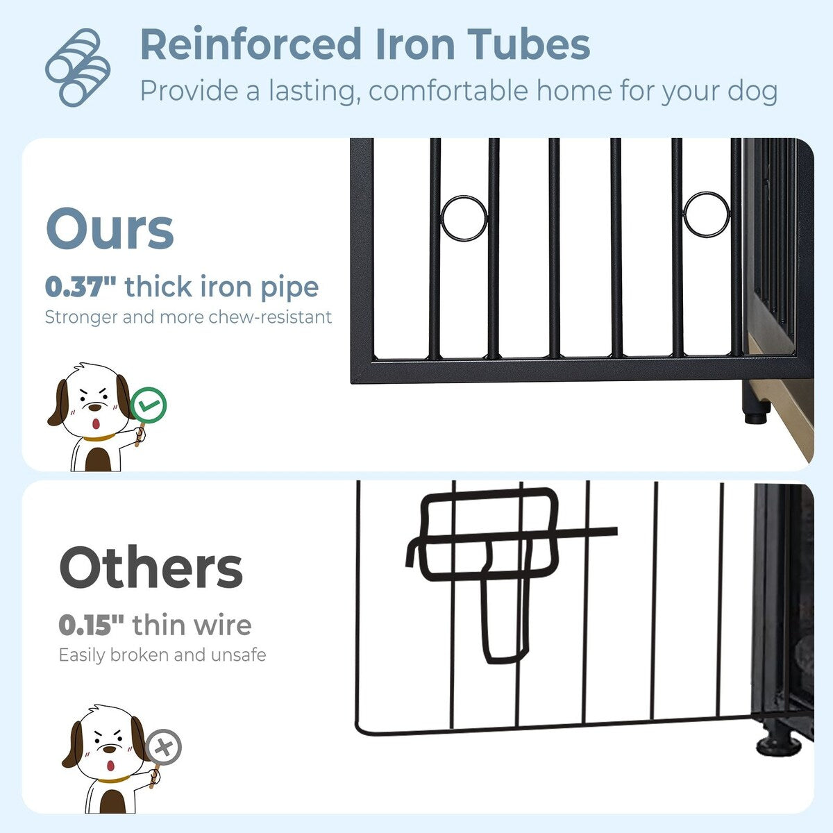 Mobile porta TV per cani di grossa taglia da 70,86'' con cuscino e due vani (senza cuscino)