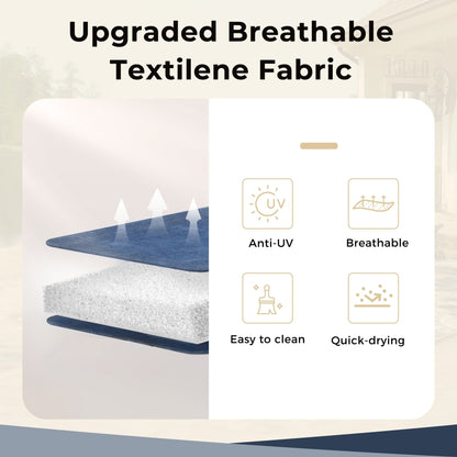 MAISON ARTS Set da pranzo da giardino 8 pezzi con ombrellone da giardino da 13 piedi