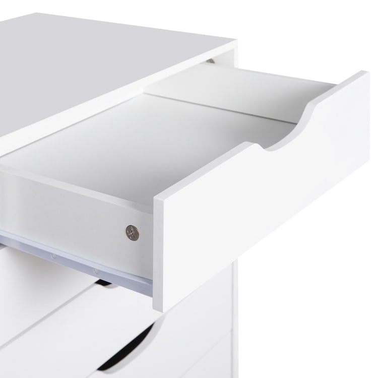 Mobiletto stretto in legno a 9 cassetti con cassetti scorrevoli e ripiano superiore portaoggetti