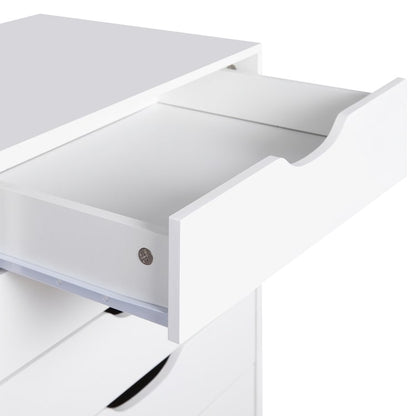 Mobiletto stretto in legno a 9 cassetti con cassetti scorrevoli e ripiano superiore portaoggetti