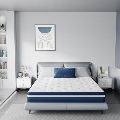 Materasso ibrido a molle SweDrea da 10 pollici, antidecubito e rinfrescante, con certificazione CertiPUR-US, SGS e OEKO-TEX