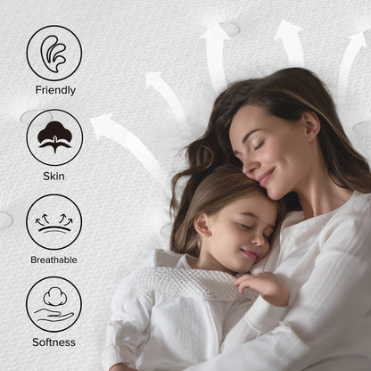 Materasso SweDrea in memory foam ibrido di medie dimensioni da 12 pollici con certificazione CertiPUR-US e Oeko-TEX, con assorbimento del carbone di bambù.