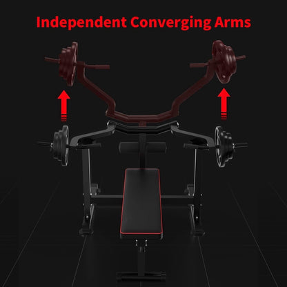 Set di distensione su panca Zenova, macchina per distensione su petto con bracci convergenti indipendenti e supporto per manubri
