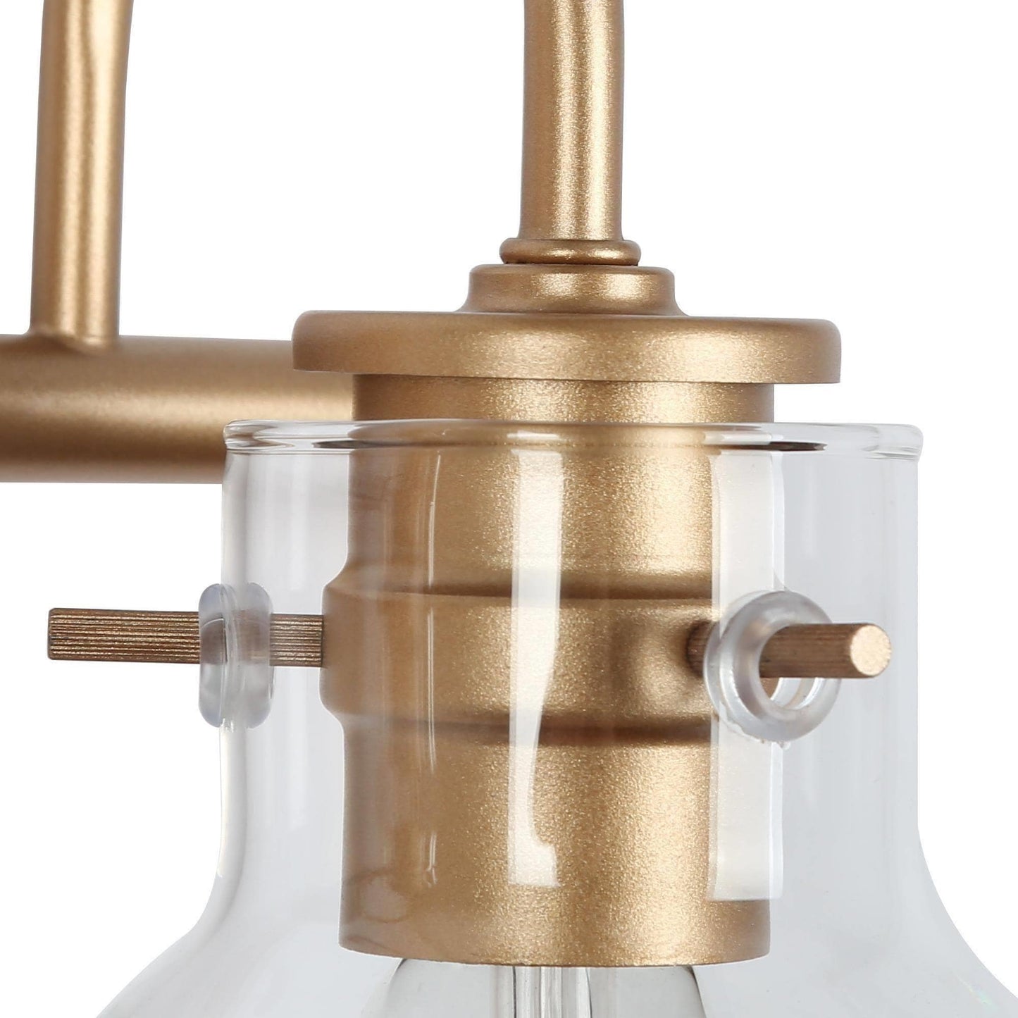 Applique da parete in vetro a forma di sfera, moderna, per bagno, a 3 luci, color oro