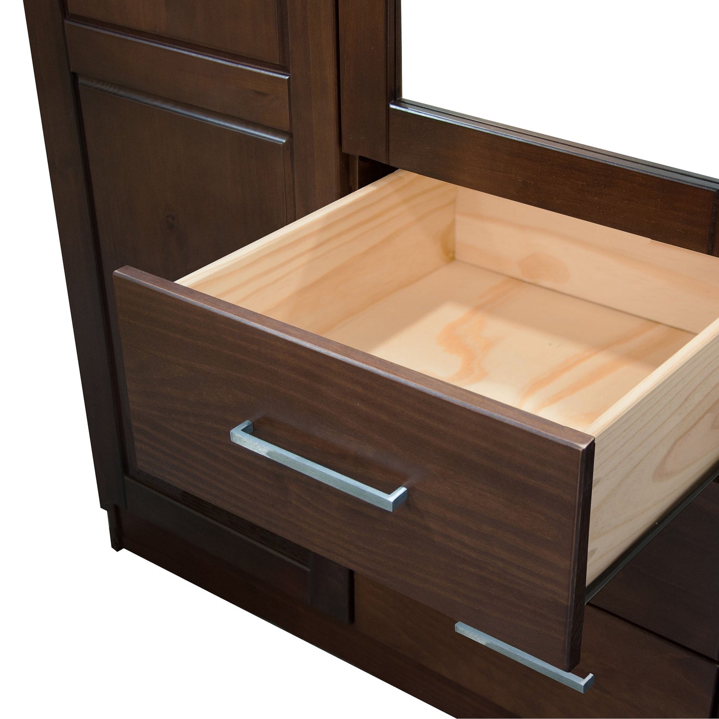 Armadio guardaroba Cosmo a 3 ante in legno massello al 100% di Palace Imports con ante in legno massello o a specchio