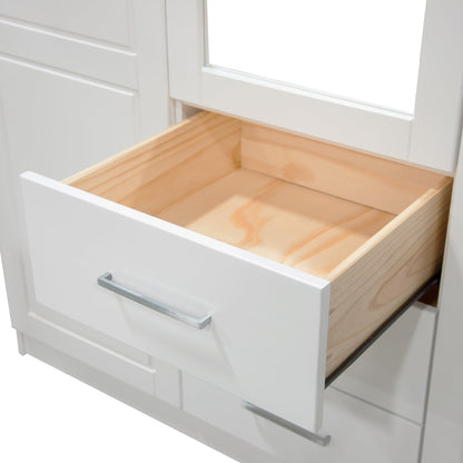 Armadio guardaroba Cosmo a 3 ante in legno massello al 100% di Palace Imports con ante in legno massello o a specchio