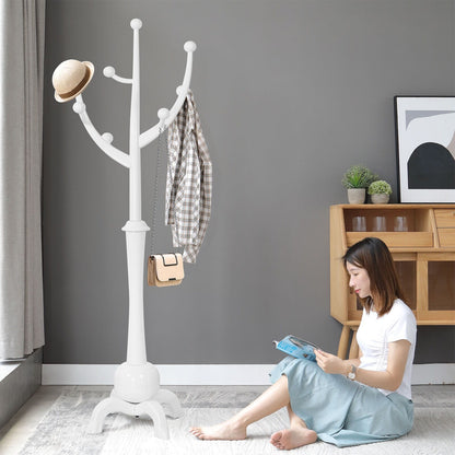 Appendiabiti indipendente in legno di caucciù con 8 ganci - 24,5 L x 70,87 A