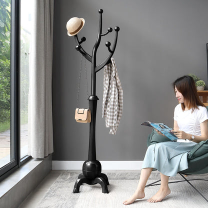 Appendiabiti indipendente in legno di caucciù con 8 ganci - 24,5 L x 70,87 A