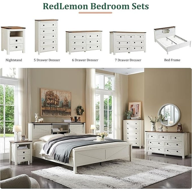 Cassettiera alta in legno da 48 cassetti, stile fattoria, per camera da letto