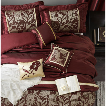 Set copripiumino Nanshing Brie da 9 pezzi in jacquard floreale