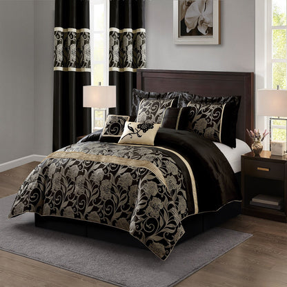 Set copripiumino Nanshing Brie da 9 pezzi in jacquard floreale