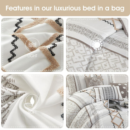 Nanshing Trina Set di piumoni ricamati in stile boho da 15 pezzi